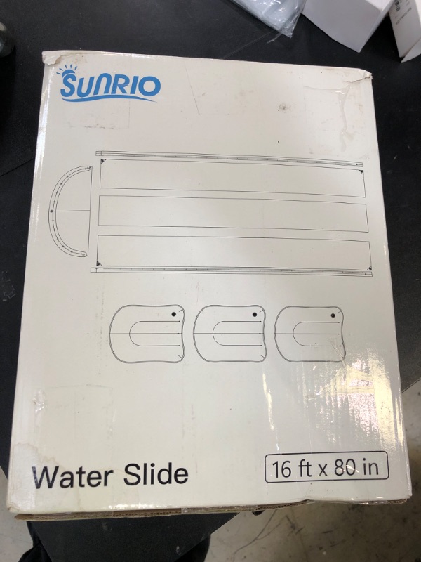 Photo 1 of Sunrio Lawn Water Slides 16ft x 80in Triple Slide with Built-in Sprinkler and 3 Bodyboards for Kids Adults Backyard, Slip and Slide in Outdoor Water Toys During Summer Holiday