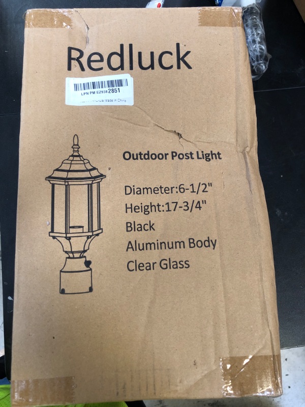 Photo 1 of Redluck Dusk to Dawn Outdoor Post Lights, Waterproof Aluminum Lamp Post Light Fixture, Exterior Lamp Post Lantern Post Deck Lighting for Yard, Driveway, Pathway