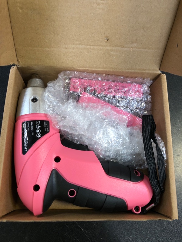 Photo 1 of Hi-Spec Electric Screwdriver 27pc 3.6V Pink USB Small Power Screwdriver Set. Cordless & Rechargeable with Driver Bit Set