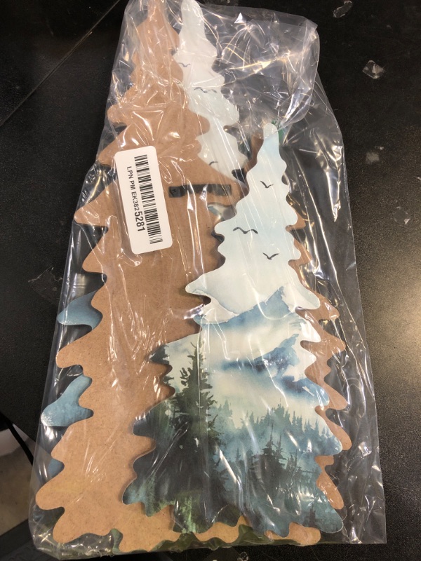 Photo 1 of Putuo Forest Wall Art - 3pcs Woodland Wall Decor with Trees, Bushes & Nature Scenes - Winter & Christmas Themed - 14in