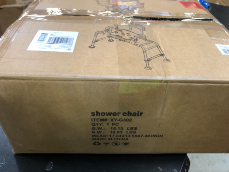 Photo 1 of Tub Transfer Bench and Shower Chair with Non Slip Aluminum Body, FSA Eligible, Adjustable Seat Height and Cut Out Access, Holds Weight up to 500 Lbs