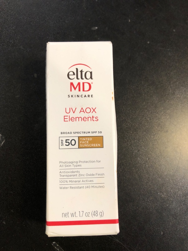 Photo 1 of EltaMD UV AOX Elements Tinted Mineral Face Sunscreen Lotion, Tinted Moisturizer for Face SPF 50 with Antioxidants, For Dry Sensitive Skin 1.7 oz Pump