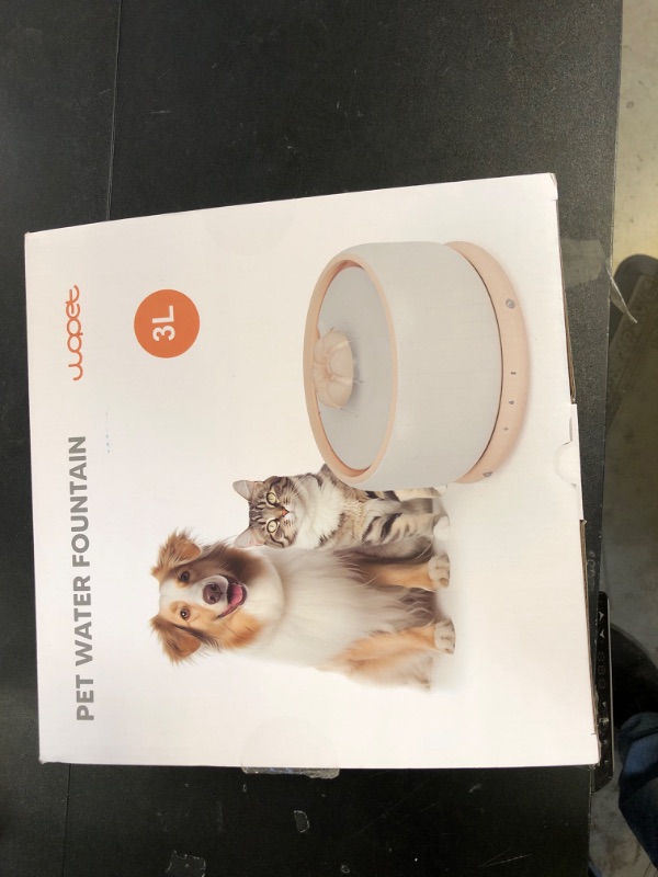 Photo 1 of WOPET Wireless Cat Water Fountain, 3L/101oz W03 Stylish Ceramic Pet Water Fountain, 5000 mAh Battery Operated Cat Water Dispenser for Cats & Dogs, Ultra-Quiet, Easy to Clean and Assemble White Orange