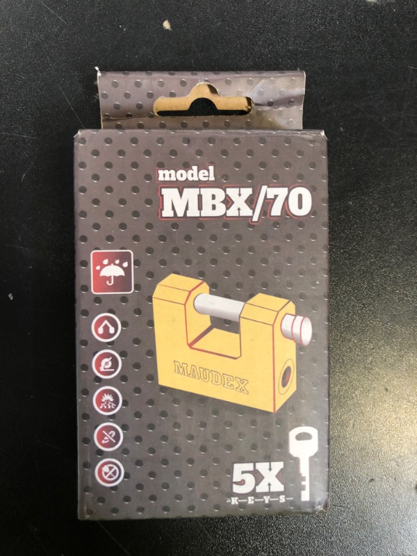 Photo 1 of Maudex® MBX/70 Solid Brass Heavy Duty Lock for Outdoor Use with 5 Keys - [Anti Pick, Anti Drill Cylinder] - Ideal Storage Unit and Shipping Container Lock