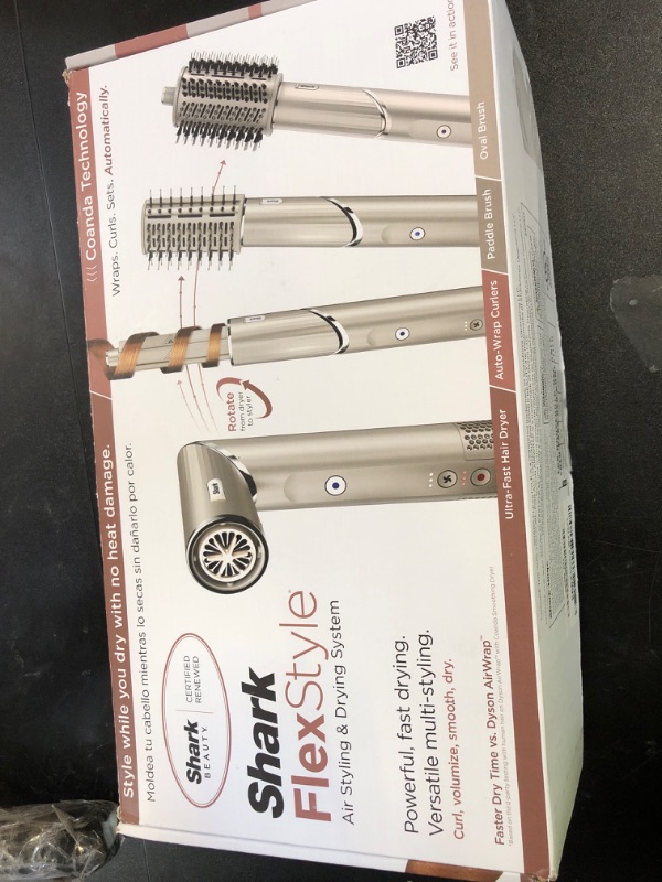 Photo 1 of Shark HD430REF (Refurbished) FlexStyle Air Styling & Drying System, Powerful Hair Dryer Brush & Multi-Styler with Auto-Wrap Curlers, Paddle Brush, Oval Brush, Concentrator Attachment, Stone (Renewed)