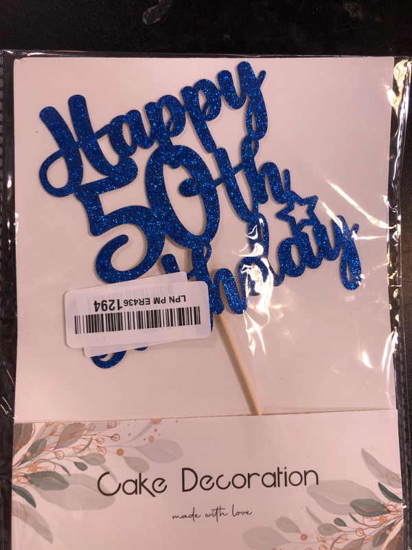 Photo 1 of Gyufise 1Pc Happy 80th Birthday Cake Topper Glitter Cheers to 80 Years Old Birthday Cake Pick for Happy 80th Birthday Anniversary Party Cake Decorations Supplies Blue