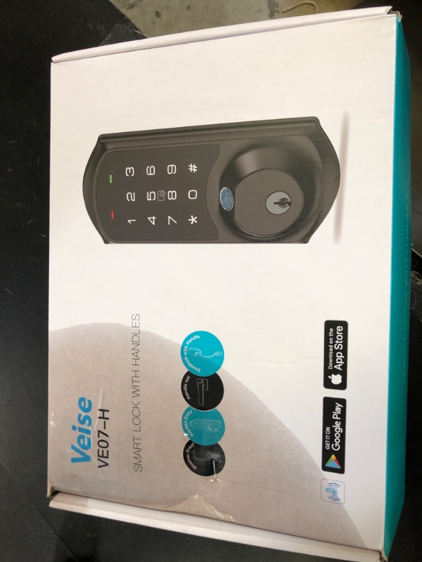 Photo 1 of Veise VE07-H Fingerprint Smart Locks for Front Door with Handle Set, App Control, Keyless Entry Keypad Deadbolt, Digital Electronic Touchscreen, Easy Install, Auto Lock, Matte Black