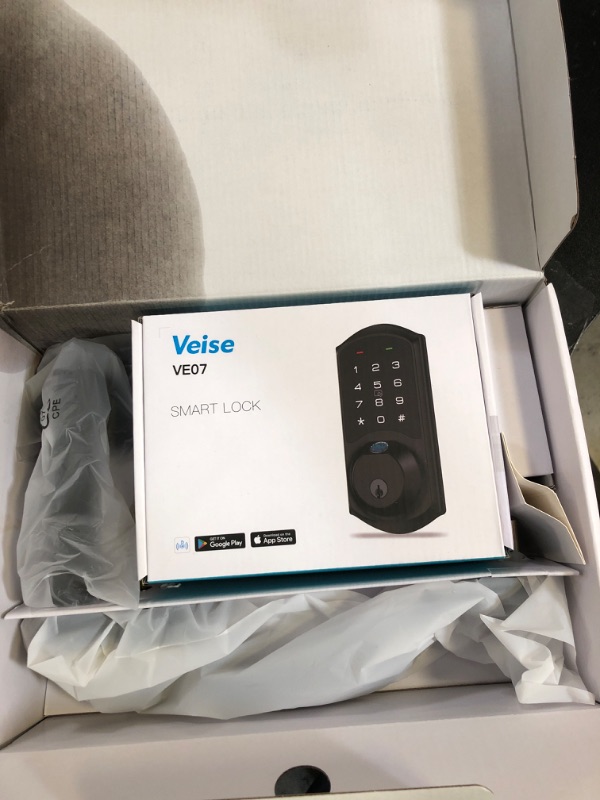 Photo 1 of Veise VE07-H Fingerprint Smart Locks for Front Door with Handle Set, App Control, Keyless Entry Keypad Deadbolt, Digital Electronic Touchscreen, Easy Install, Auto Lock, Matte Black
