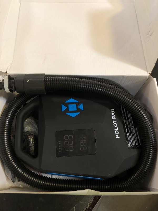 Photo 1 of Paddle Board Pump, Rechargeable SUP Pump Electric, 20PSI Portable Paddleboard Pump with Inflation & Deflation, Auto-Off, Air Pump for Inflatables, Kayak, Towable Tube and Air Mattress