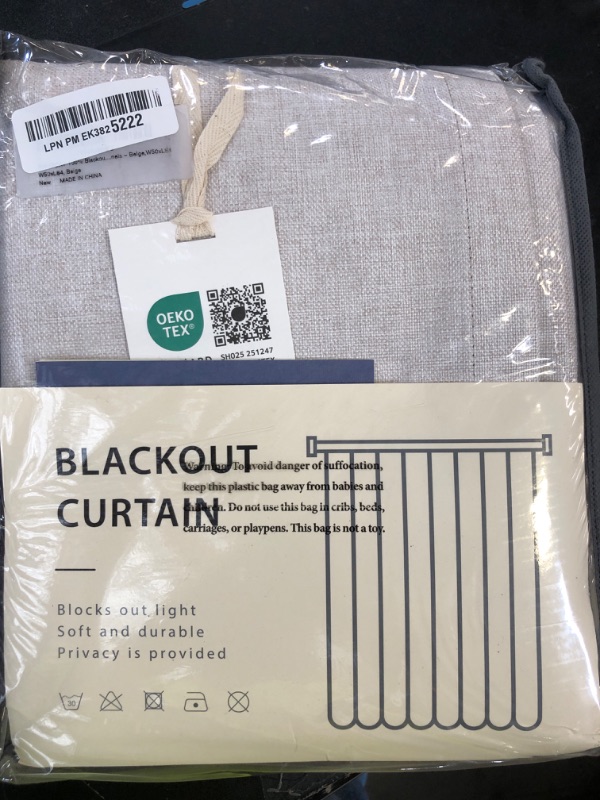 Photo 1 of INOVADAY 100% Blackout Curtains for Bedroom, Black Out Curtains 84 Inch Long, Clip Rings Linen Blackout Drapes, Thermal Insulated Room Darkening for Living Room, 2 Panels - Beige,W50xL84