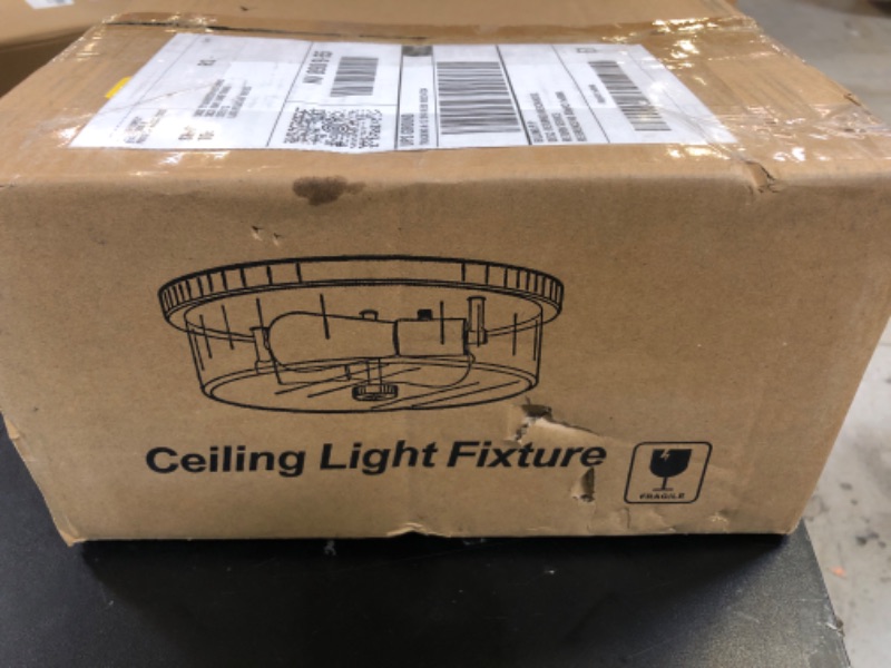 Photo 1 of Black Flush Mount Ceiling Light Fixtures, 2-Light Ceiling Mount for Farmhouse with Seeded Glass Lampshade, Industrial Flush Mount Light Fixture Farmhouse for Hallway, Kitchen, Entryway and Foyer