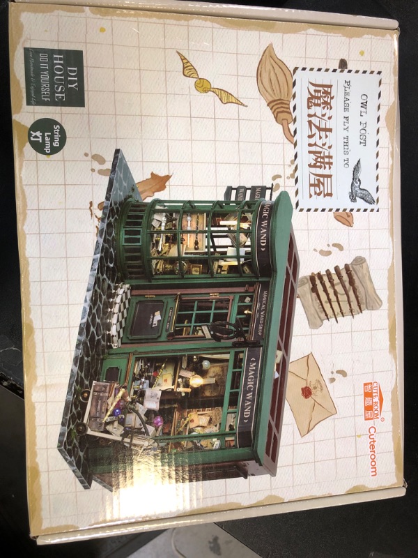 Photo 1 of DIY Book Nook Kit Expandable Miniature Dollhouse Kit, Retro European Magic House Bookshelf Insert Model with LED Light, Bookend Building Set Hobbies 3D Wooden Puzzle for Adults Birthday Gift Women Men