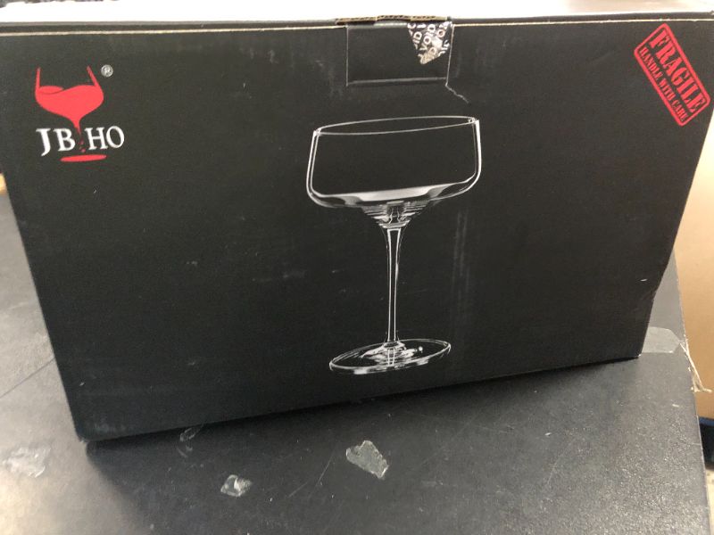 Photo 1 of JBHO Martini Glasses, Crystal Coupe Glasses Set of 4, 10 Oz, Large and Fancy Cocktail Glasses, Hand-Blown Champagne Coupe Glasses for Espresso Martini, Manhattan as Bar Glassware or Mother's Day Gift