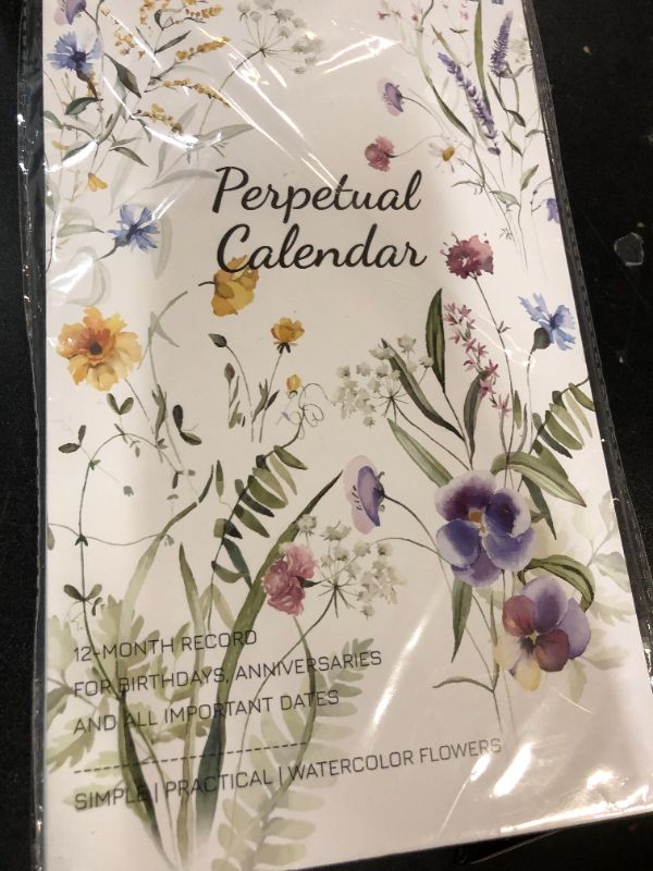 Photo 1 of Perpetual Calendar – Undated Calendar 12-Month for Birthday, Anniversaries, Important Days, Festivals Reminder, 6’’ x 10’’ with 2 Lines Per Days, Twin-wire Binding, Thicker Paper, Tropical Green Leaf