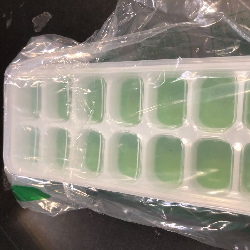 Photo 1 of Ice Cube Trays, Silicone Easy-Release and Flexible 14-Ice Trays with Spill-Resistant Removable Lid, BPA Free, Durable and Dishwasher Safe, 2 Pack