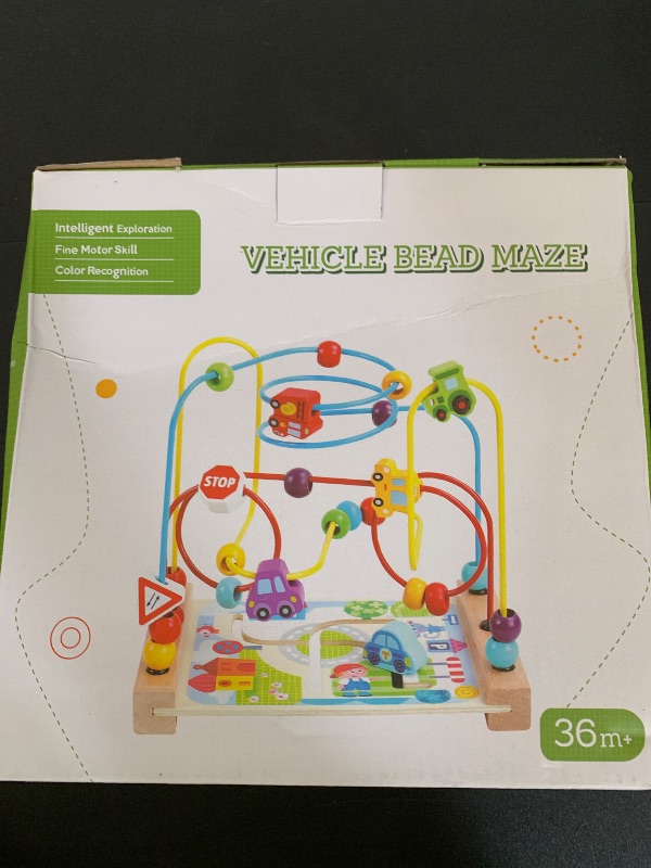 Photo 1 of AISHUN Wooden Bead Maze Toys for Toddlers, Bead Toy Colorful Roller Coaster Preschool Educational Toys Birthday Gifts for Toddlers Kids Boys Girls