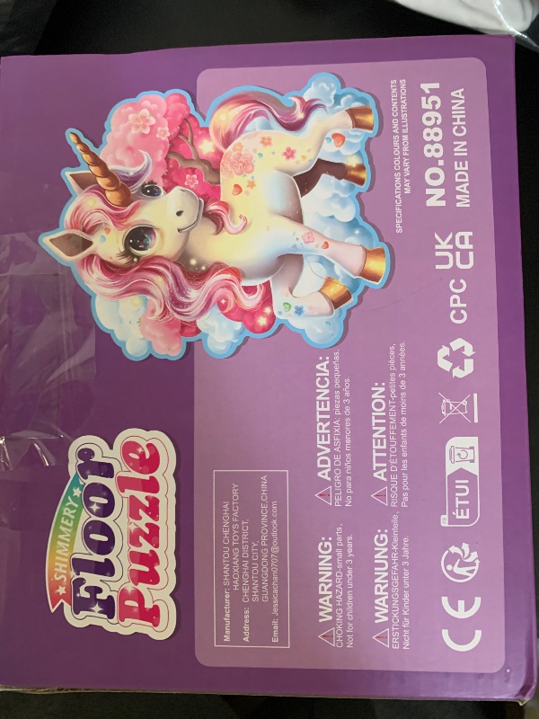 Photo 1 of Jumbo Shimmery Floor Puzzle for Kids,Unicorn Jigsaw Large Puzzles,45 Piece Unicorn Puzzle for Toddler Ages 3-5,Children Learning Preschool Educational Toys,Birthday Gift for 4-8 Years Old