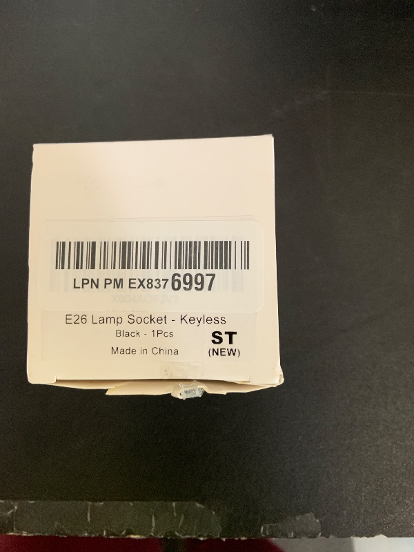 Photo 1 of Keyless Socket Replacement with Shade Ring, E26 Pendant Light Socket, Medium Base, Bulb Holder for Table & Floor Lamps, Hanging Socket, Black, UL Listed, 1-Pack