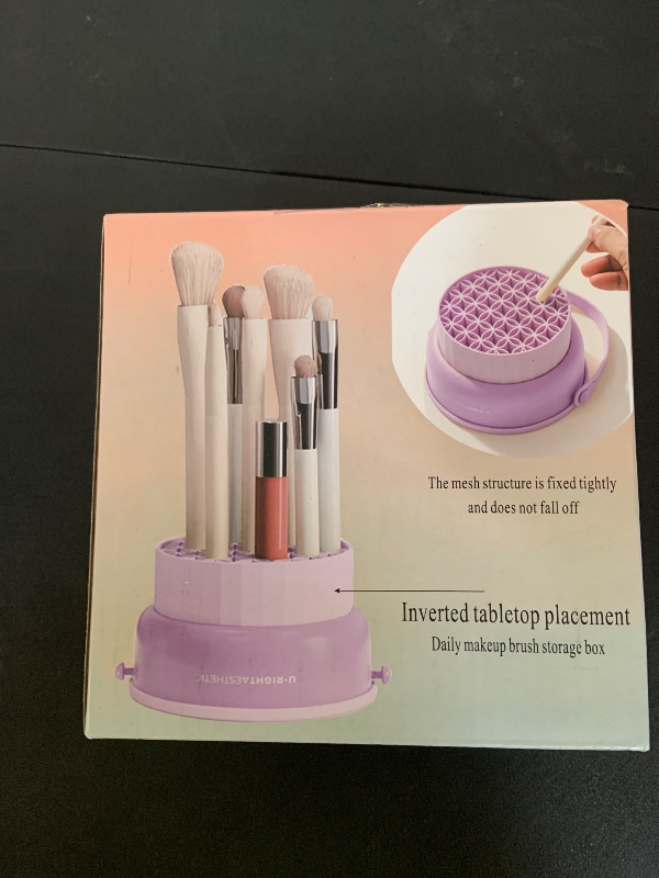 Photo 1 of UPTOZOBLY 3 in 1 Brush Cleaning Mat with Brush Drying Holder, Silicone Makeup Brush Cleaner Mat Make Up Brush Cleaning Bowl Cosmetic Brush Washing Tool for Makeup Brush, Sponge, Powder Puff (Pink)