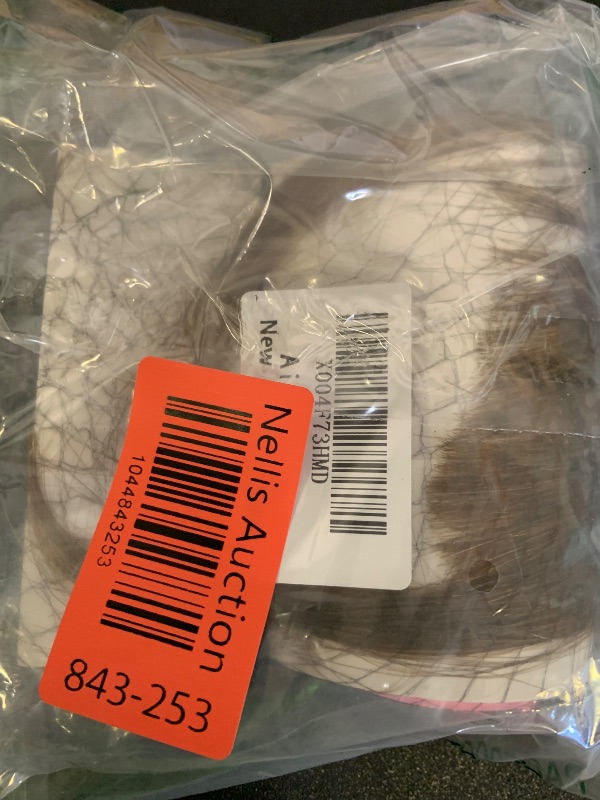 Photo 1 of NAYOO Bangs Hair Clip - Light Brown Fake Bangs 100% Real Human Hair Extensions Wispy Bangs for Women Fringe with Temples Hairpieces Curved Bangs for Daily Wear(Light Brown, Wispy Bangs)