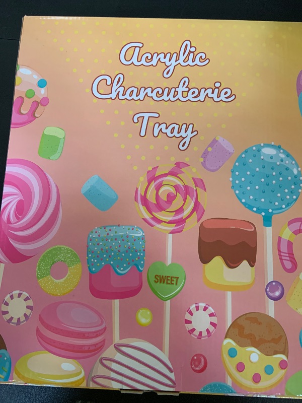 Photo 1 of 13.8" Extra Large Acrylic Letter Charcuterie Board Box, Reusable Fillable Letter Cake Candy Dish Display Serving Tray for Birthday Anniversary Party Decoration (A)