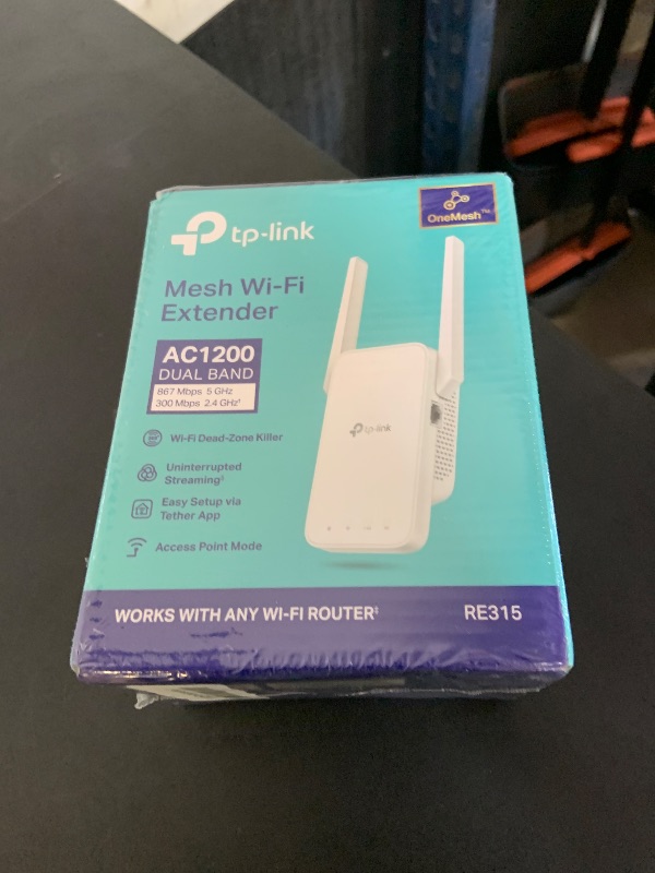 Photo 1 of TP-Link AC1200 WiFi Extender, 2025 Wirecutter Best WiFi Extender, 1.2Gbps Home Signal Booster, Dual Band 5GHz/2.4GHz, Up to 1600 Sq.ft and 32 Devices, EasyMesh Compatible, One Ethernet Port (RE315)
