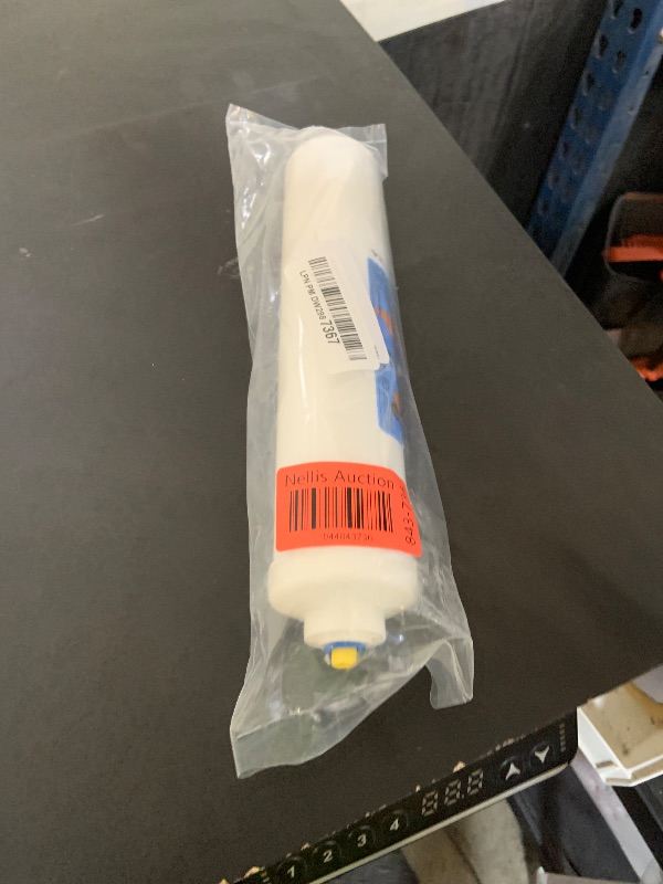Photo 1 of K2533 KK 2 by 10 inch granular activated carbon water filter with 3/8" female quick connect fittings for refrigerators, under sink and home system use.