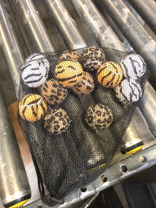 Photo 1 of Unique Sports Small Dog Animal Print Mini Tennis Fetch Balls, Squeaker Ball Dog Toy 18 Pack