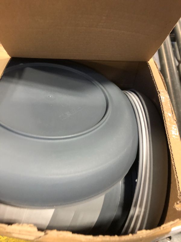 Photo 1 of Klickpick Home 32 Pieces wheatstraw Dinnerware Set with 8 Each of Dinner Plates Desert Plates Cereal Salad Bowls Cups Unbreakable Modern Dinner Set for Microwave Dishwasher Safe Reusable Grey stone