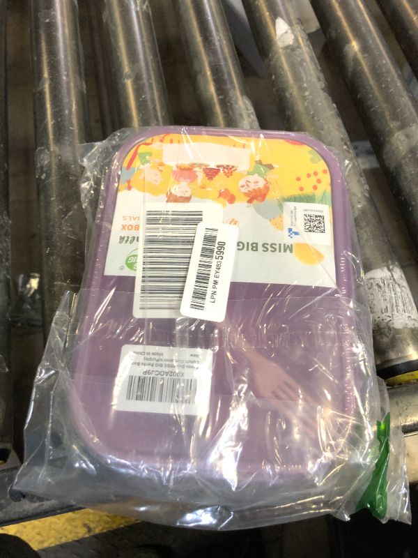 Photo 1 of MISS BIG Lunch Box Kids, Leak Proof Lunch Containers, Mom’s Choice No BPAs and No Chemical Dyes Bento Box for Kids,Microwave and Dishwasher Safe Lunch Box (Purple M)