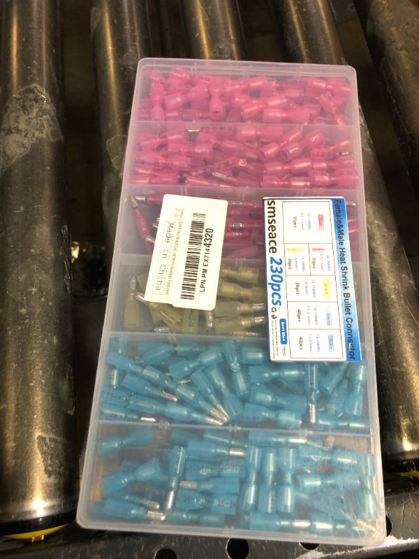 Photo 1 of smseace 230PCS Heat Shrink Bullet Connectors Assortment Kit 22-10AWG Waterproof Bullet connectors Female&Male Wire Connector for Automotive Boat Stereo Industrial Equipment
