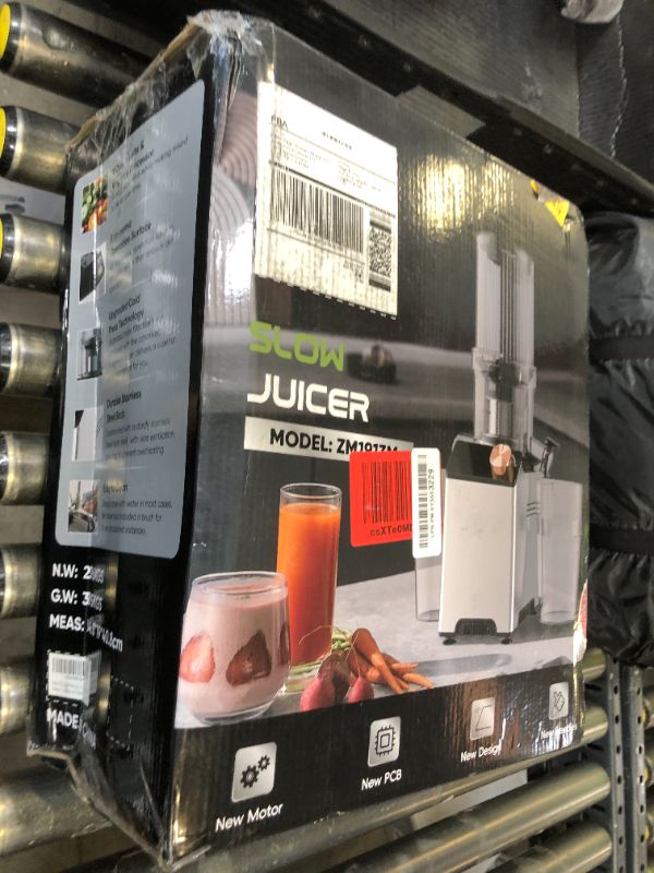 Photo 1 of WHUTO Cold Press Juicer, Juicer Machines with 4.35'' Wide Feed Chute, Stainless Steel Masticating Juicers Easy to Clean, Ergonomic Operational Panel Design, High Juice Yield, Platinum Color Knob