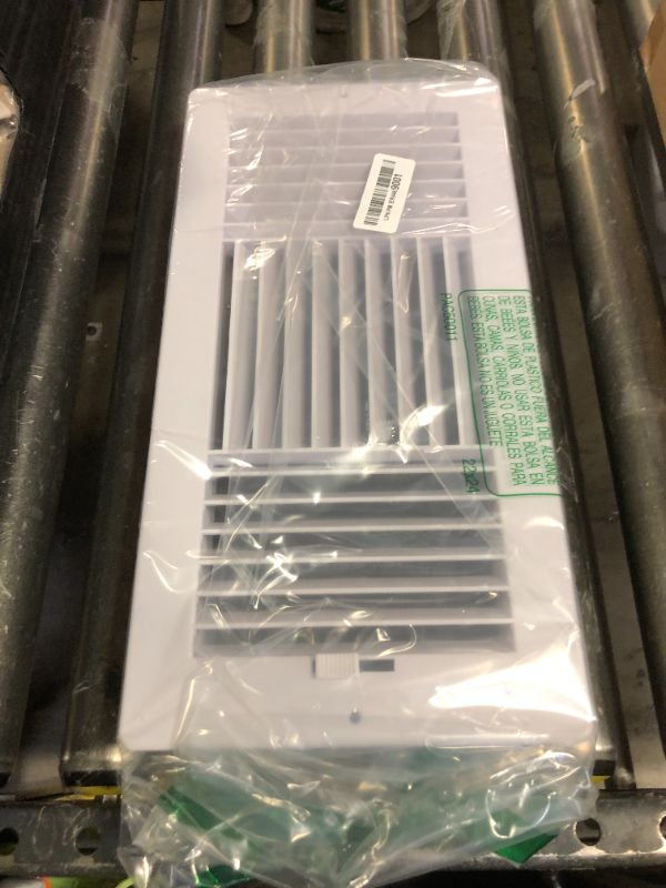 Photo 1 of HBW Three-Way Plastic Side Wall/Ceiling Register in White 8" w X 4" h for Duct Opening (Outside Dimension is 9.75" w X 6" h)