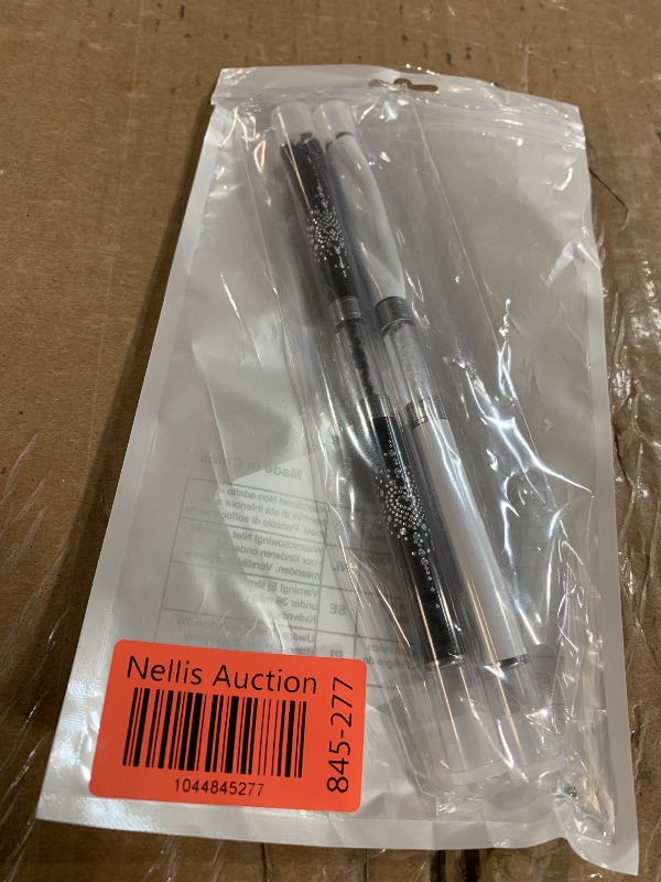 Photo 1 of 2pcs Hard Gel Nail Brush, French Manicure Brush French Tip Nail Gel Liner Brush, Builder Gel Brushes for Design Nails Dual-Ended Nail Design Brushes Rhinestone Handle Nail Brush Professional Nail Art