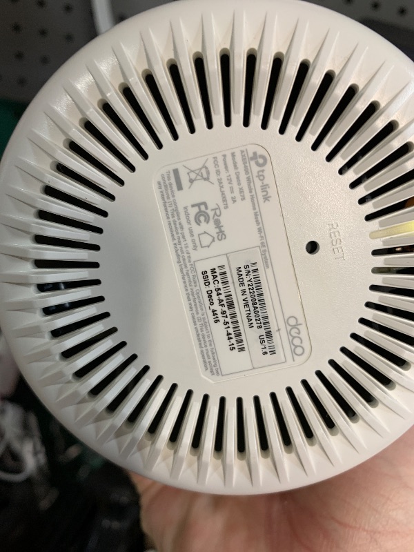 Photo 1 of (POWER TESTED) (USEDF/FAIR) TP-Link Deco AXE5400 Tri-Band WiFi 6E Mesh System(Deco XE75) - Covers up to 5500 Sq.Ft, Replaces WiFi Router and Extender, AI-Driven Mesh, New 6GHz Band, 2-Pack
