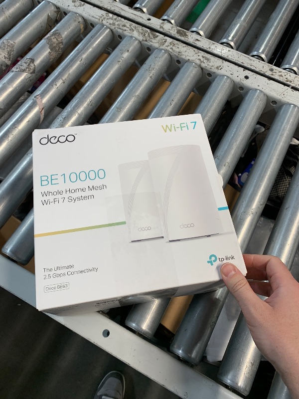 Photo 1 of (POWER TESTED) (USEDF/FAIR) TP-Link Deco AXE5400 Tri-Band WiFi 6E Mesh System(Deco XE75) - Covers up to 5500 Sq.Ft, Replaces WiFi Router and Extender, AI-Driven Mesh, New 6GHz Band, 2-Pack
