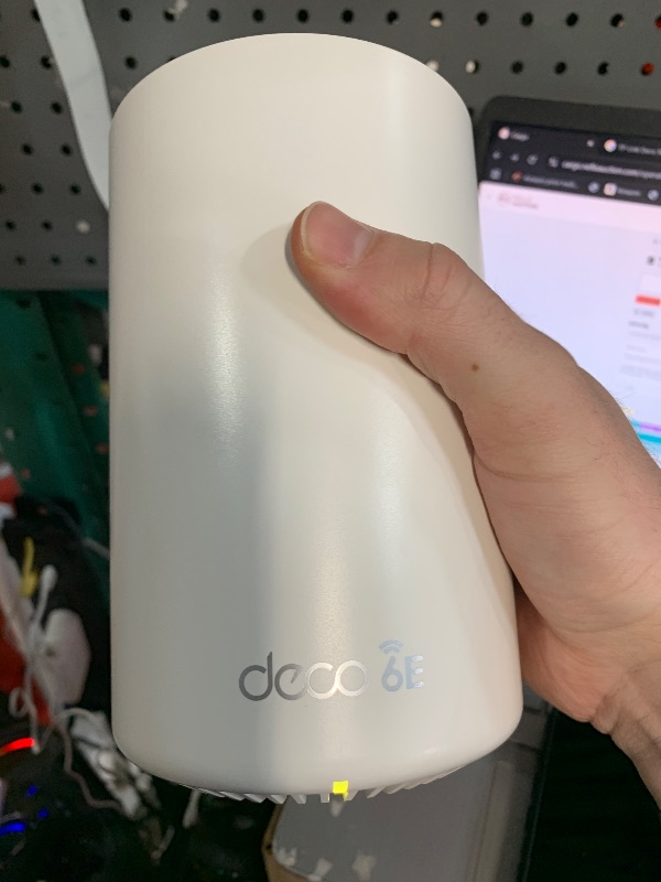 Photo 1 of (POWER TESTED) (USEDF/FAIR) TP-Link Deco AXE5400 Tri-Band WiFi 6E Mesh System(Deco XE75) - Covers up to 5500 Sq.Ft, Replaces WiFi Router and Extender, AI-Driven Mesh, New 6GHz Band, 2-Pack
