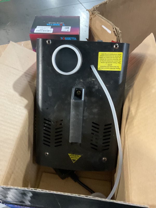 Photo 1 of (MISSING REMOTE) HAKUTA Fog Machine, 600W Smoke Machine with Disco Ball Light and LED RGB Lights, 2300 CFM Spray with Auto Spray Function, Great for Halloween, Christmas, Wedding, Stage Performance and Parties