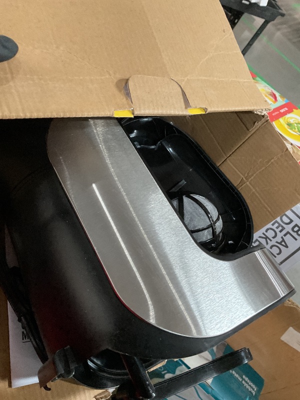 Photo 1 of (USED/FAIR) BELLA One Scoop One Cup Coffee Maker, Single Serve Brewer with Adjustable Drip Tray and Permanent Filter, Dishwasher Safe, Stainless Steel and Black