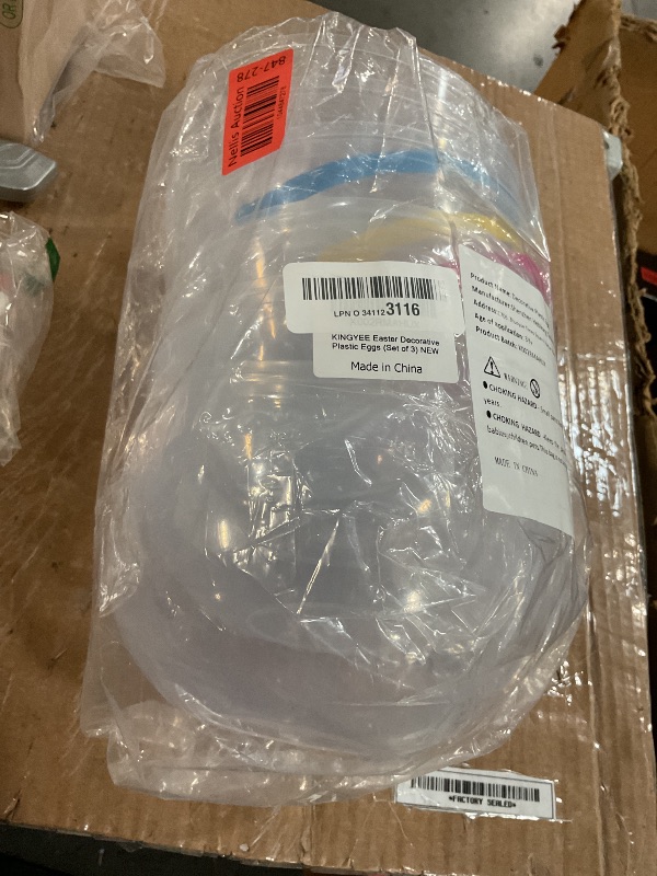 Photo 1 of KINGYEE Giant Easter Egg Fillable 3pcs 10-Inch Extra Large Plastic Eggs Clear Easter Egg Basket for Easter Egg DIY Hunting Surprise Egg