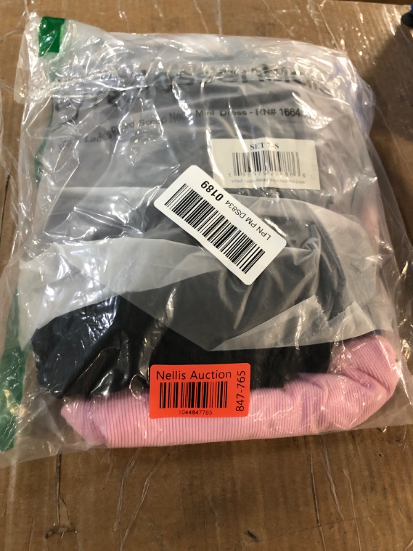 Photo 1 of (SMALL) (BAGGED) Real Essentials (Pack of 3 Women's Date Night Cocktail Mini Dress Summer Short Sleeve Casual Jersey Sun Sexy Formal Flowy Dresses Fitted T-Shirt Bodycon - Set 7, Small