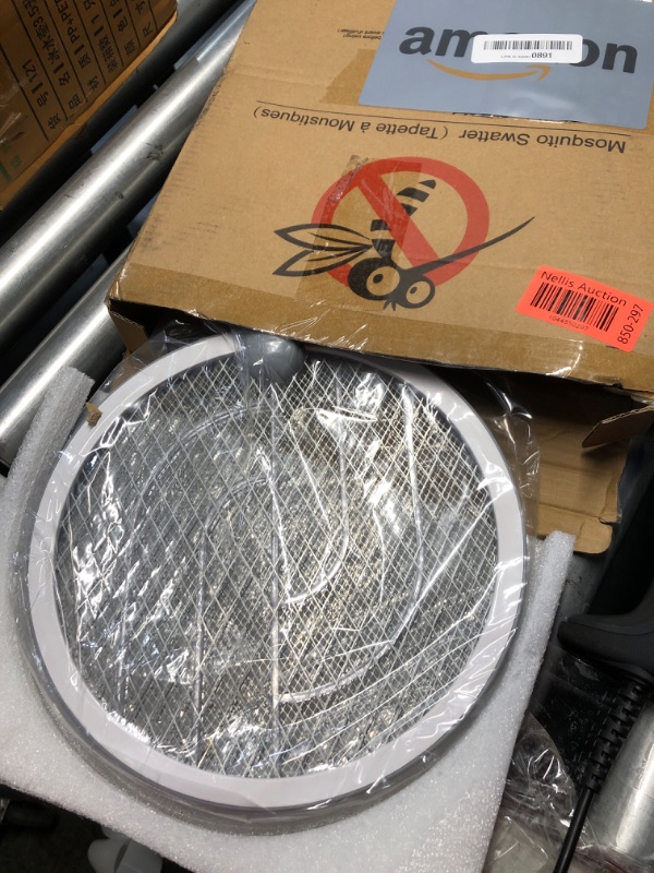 Photo 1 of **SEE NOTES** Electric Fly Swatter Racket, Mosiller 2 in 1 Smart Bug Zapper with USB Rechargeable Base, Powerful Mosquitoes Trap Lamp & Fly Killer with 3-Layer Safety Mesh for Home, Bedroom, Kitchen, Patio?1 Pack?