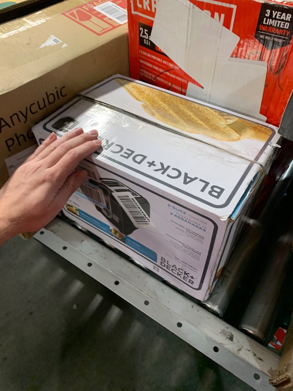 Photo 1 of (GOOD/FAIR) (OPENED TO INSPECT) BLACK+DECKER 2-Slice Toaster, T2569B, Extra Wide Slots, 6 Shade Settings, 850 Watts, Crumb Tray, Cancel Button