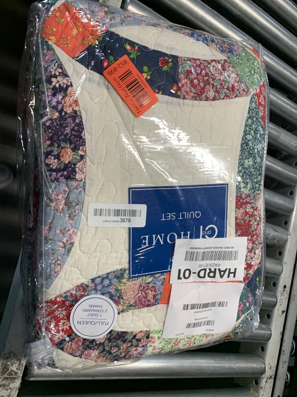 Photo 1 of C&F Home 90" x 90" Heritage Double Wedding Ring Patchwork Premium 3-Piece Cotton Full/Queen Bedding Set All Seasons Luxury Vintage Machine Washable Reversible Lightweight Quilt Bed Bedroom Anniversary