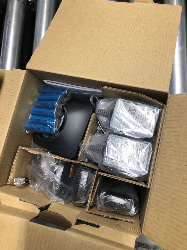 Photo 1 of Panasonic Cordless Phone with Answering Machine, Advanced Call Block, Bilingual Caller ID and Easy to Read High-Contrast Display, Expandable System with 3 Handsets - KX-TGD833M (Metallic Black)