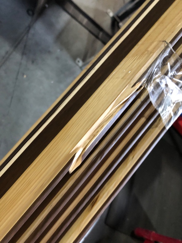 Photo 1 of (see images for damage) Wood Slat Acoustic Panels for Stylish Decor and Noise Reduction, 3D Textured Panel for Ceiling and Wall, Walnut