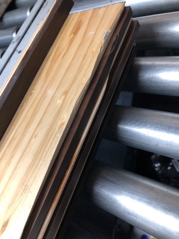 Photo 1 of (see images for damage) Wood Slat Acoustic Panels for Stylish Decor and Noise Reduction, 3D Textured Panel for Ceiling and Wall, Walnut