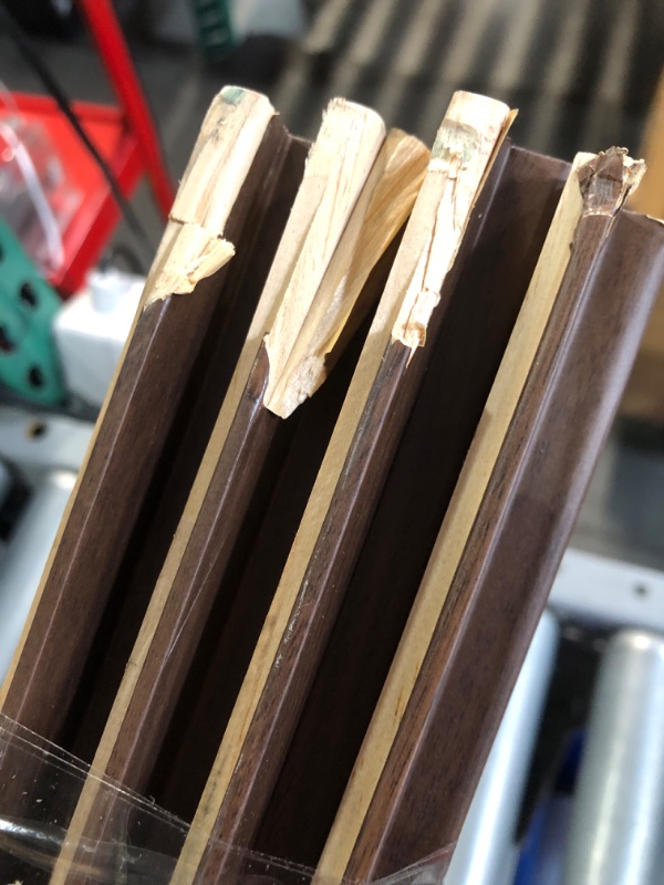 Photo 1 of (see images for damage) Wood Slat Acoustic Panels for Stylish Decor and Noise Reduction, 3D Textured Panel for Ceiling and Wall, Walnut