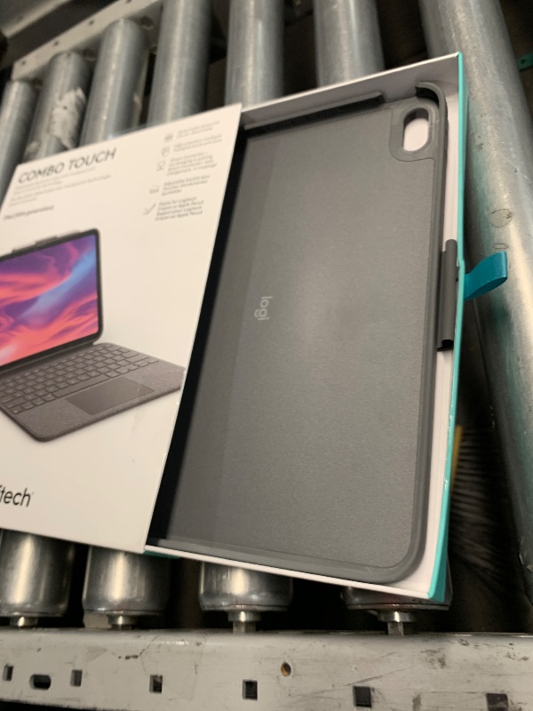 Photo 1 of Logitech Combo Touch iPad 10th Gen Case, Detachable Keyboard, Large Precision Trackpad, Backlit Keyboard, Smart Connector - Oxford Gray