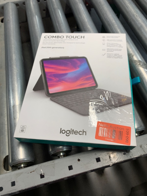 Photo 1 of Logitech Combo Touch iPad 10th Gen Case, Detachable Keyboard, Large Precision Trackpad, Backlit Keyboard, Smart Connector - Oxford Gray